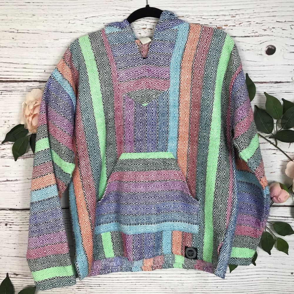 Orizaba Original Size s Rainbow Baja Style Sweater